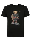 Polo Ralph Lauren Mens Fa25 Black Holiday Bear Bear-print Short-sleeve Cotton T-shirt In Black