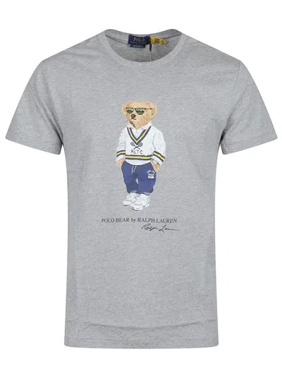 Polo Ralph Lauren Cotton T-shirt With Polo Bear In Clear Blue