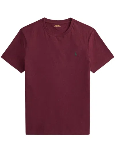 Polo Ralph Lauren T-shirt In Jersey Custom Slim Fit In Brown