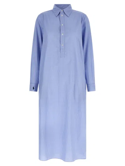 Polo Ralph Lauren Tunic Dress With Long Cuffed Sleeves In Blue
