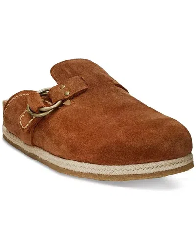 Polo Ralph Lauren Turbach Clogs Sandal Men's Brown Suede Slip-on Zpo3980