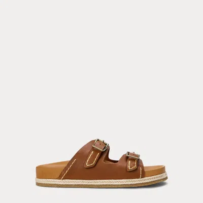 Polo Ralph Lauren Turbach Leather Sandal In Polo Tan
