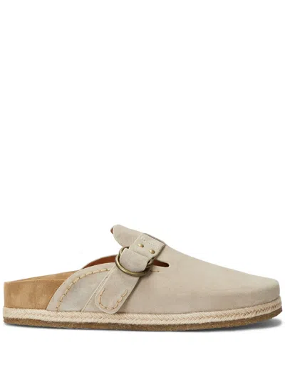 Polo Ralph Lauren Turbach Wildleder-clogs Mit Shearling-futter In Neutrals