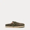 Polo Ralph Lauren Turbach Suede Slippers In Armadilllo