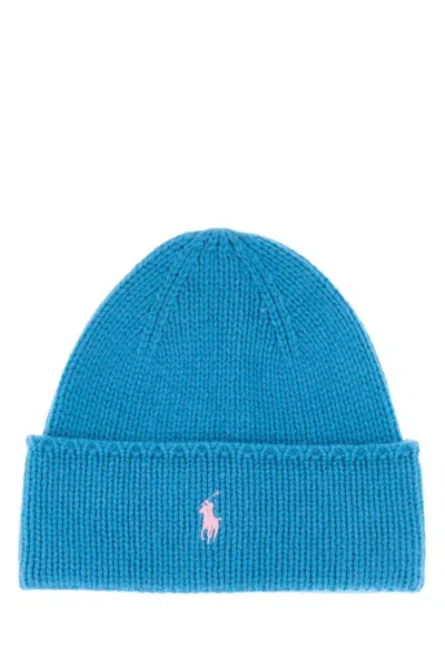 POLO RALPH LAUREN CUFFIA IN LANA TURCHESE  DONNA