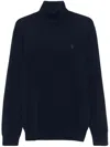 Polo Ralph Lauren Turtleneck Sweater With Cuffs And Hem In Blue