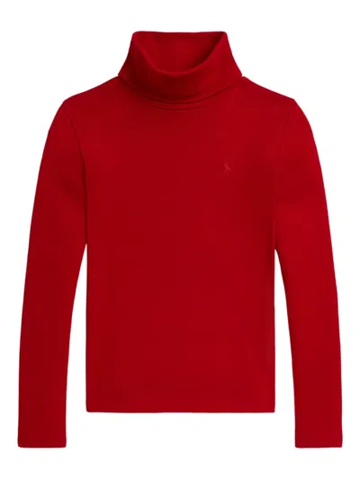 Polo Ralph Lauren Kids' Turtleneck Cotton Sweater In Red
