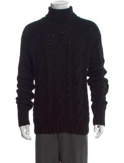 Pre-owned Polo Ralph Lauren Turtleneck Long Sleeve Cardigan In Black