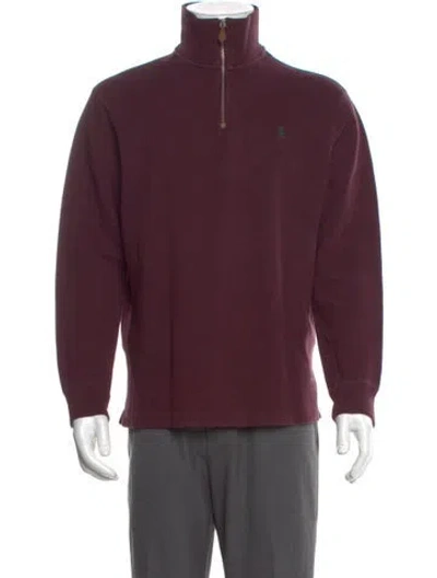 Pre-owned Polo Ralph Lauren Turtleneck Long Sleeve Polo Sweater In Burgundy