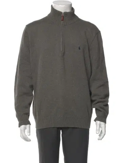 Pre-owned Polo Ralph Lauren Turtleneck Long Sleeve Polo Sweater In Green