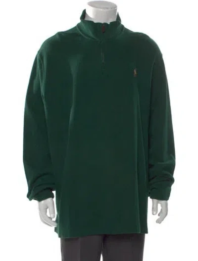 Pre-owned Polo Ralph Lauren Turtleneck Long Sleeve Polo Sweater In Green