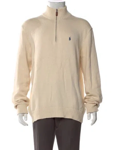Pre-owned Polo Ralph Lauren Turtleneck Long Sleeve Polo Sweater In Neutral