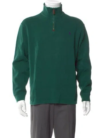 Pre-owned Polo Ralph Lauren Turtleneck Long Sleeve Sweatshirt In Green