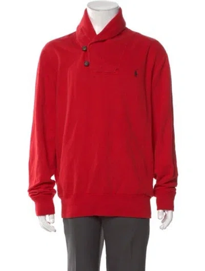 Pre-owned Polo Ralph Lauren Turtleneck Long Sleeve Sweatshirt In Orange