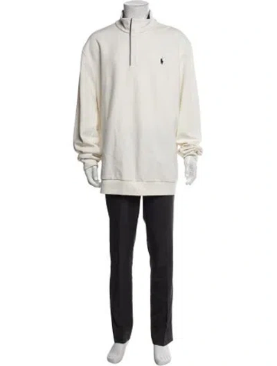 Pre-owned Polo Ralph Lauren Turtleneck Long Sleeve Sweatshirt In White