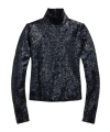 Polo Ralph Lauren Sequined Mesh Turtleneck In Black