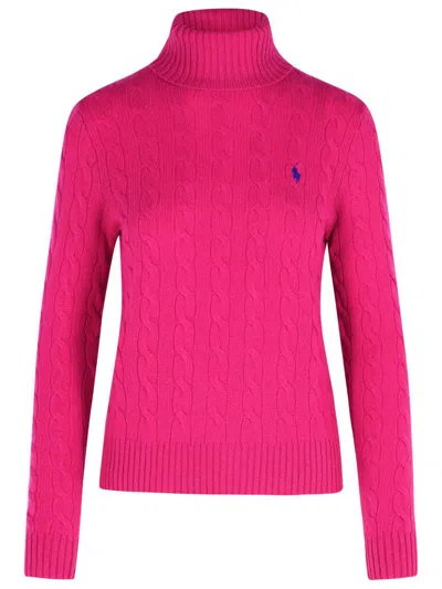Polo Ralph Lauren Turtleneck Sweater In Fuchsia Wool And Cashmere In Purple