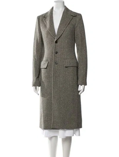 Pre-owned Polo Ralph Lauren Tweed Pattern Coat In Grey