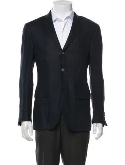 Pre-owned Polo Ralph Lauren Tweed Pattern Jacket In Blue