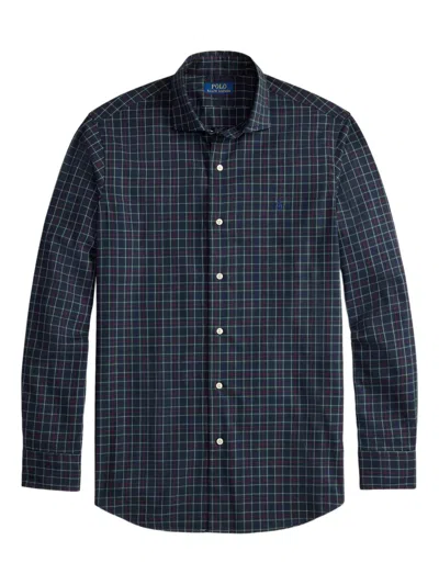 Polo Ralph Lauren Twill Checked Long-sleeve Shirt In Blue