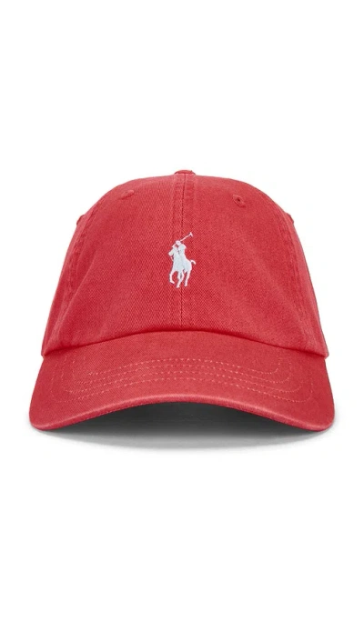 Polo Ralph Lauren Twill Classic Sport Cap Hat In Red