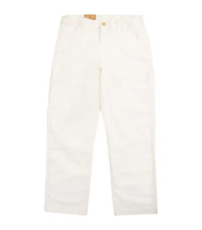 Polo Ralph Lauren Twill Dungaree Carpenter Trousers In White