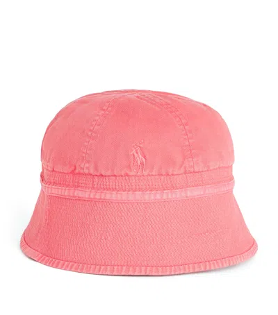 Polo Ralph Lauren Twill Garment-dyed Bucket Hat In Red