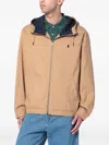 Polo Ralph Lauren Zippered Hooded Jacket With Side Pockets In Neutral