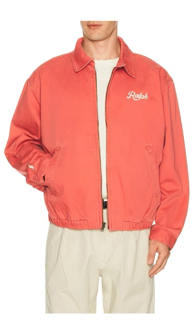 Polo Ralph Lauren Twill Ralph Script Windbreaker Jacket In Orange