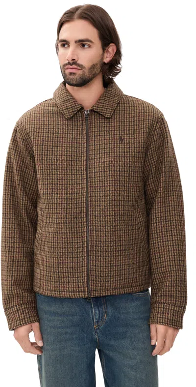 Polo Ralph Lauren Twill Wool Langdon Windbreaker Jacket Heritage Loden Check