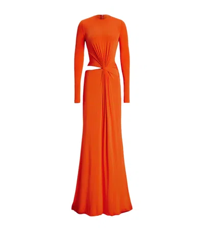 Polo Ralph Lauren Twist-front Maxi Dress In Orange