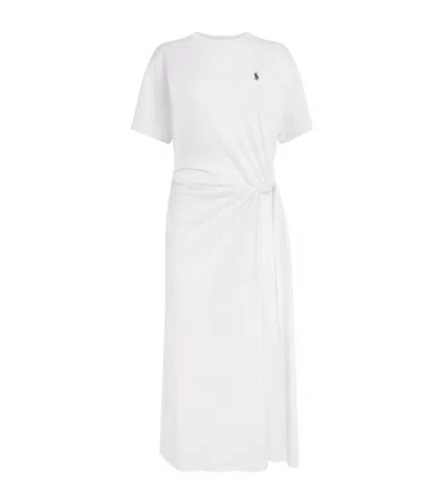 Polo Ralph Lauren Twist-detail Maxi T-shirt Dress In White