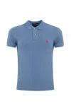 Polo Ralph Lauren Two-button Cotton Polo With Logo In Celeste
