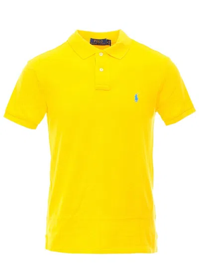 Polo Ralph Lauren Two-button Polo Shirt With Logo In Yellow