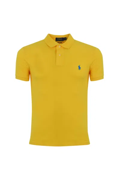 Polo Ralph Lauren Two-button Polo Shirt With Logo In Yellow