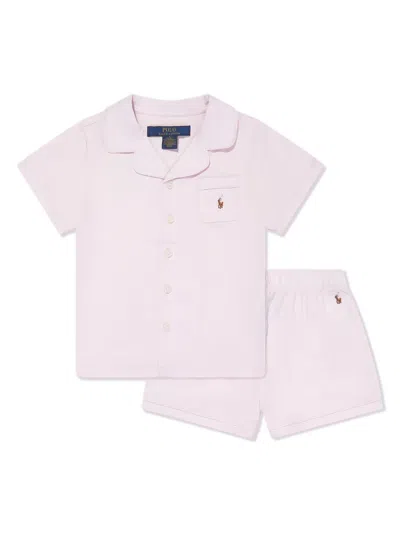 Polo Ralph Lauren Two-piece Cotton Pajama Set In 粉色