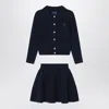 Polo Ralph Lauren Two-piece Navy Blue Cotton Suit In Blue