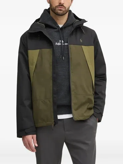 Polo Ralph Lauren Two-tone Hooded Jacket In Green