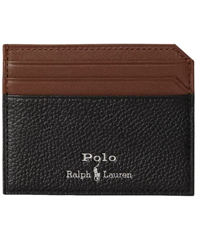 Polo Ralph Lauren Two-tone Leather Card Holder In Pattern