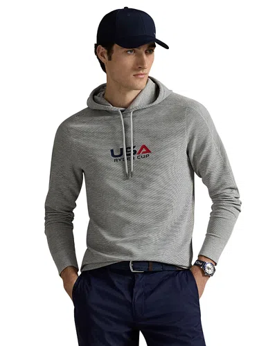 Polo Ralph Lauren Ralph Lauren U.s. Ryder Cup Waffle-knit Hoodie In Gray