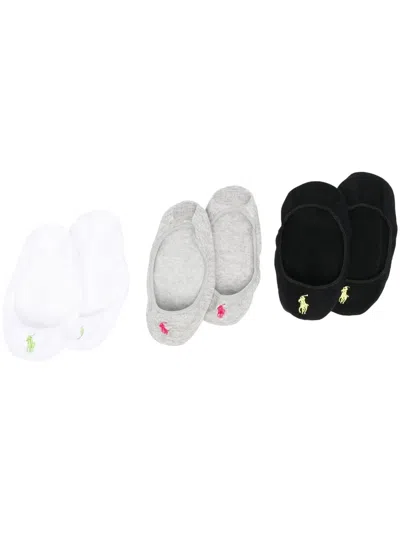 Polo Ralph Lauren Ultra-low Cut Three Pack Socks In White