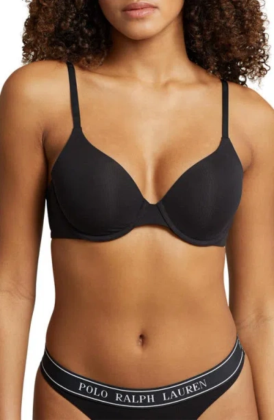 Polo Ralph Lauren Underwire T-shirt Bra In Black