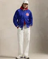 Polo Ralph Lauren Cubs Satin Jacket In Blue
