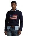 Polo Ralph Lauren Long Sleeve Crew Neck Polo Jumper In Blue