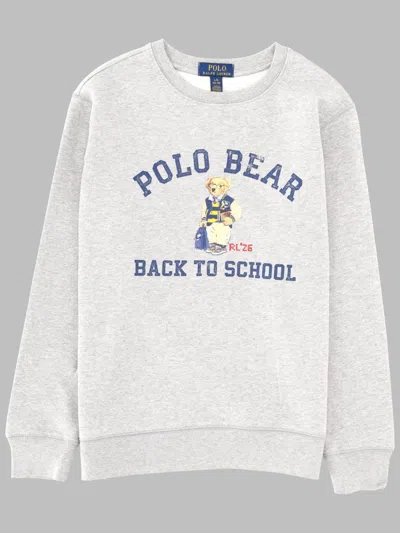 Polo Ralph Lauren Unisex Kids Long-sleeve Knit Polo Top In Gray