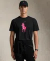 Polo Ralph Lauren Pink Pony Graphic Crew-neck T-shirt In Black