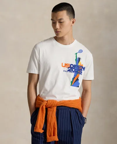 Polo Ralph Lauren Unisex Us Open Classic-fit Jersey T-shirt In White