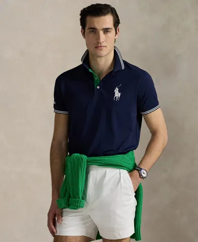 Polo Ralph Lauren Unisex Us Open Custom Slim Fit Umpire Polo In Blue