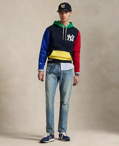 Polo Ralph Lauren Unisex Yankees Fleece Hoodie In Aviator Navy Multi