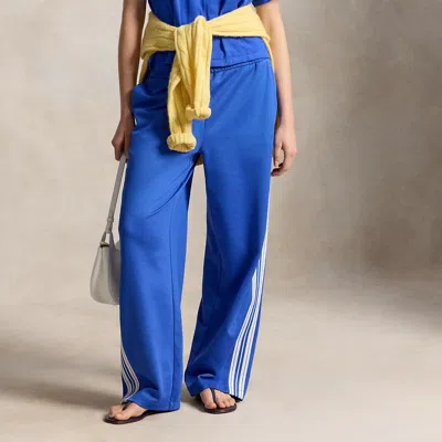 Polo Ralph Lauren Us Open Barrel-leg Track Pant In New Iris Blue/ceramic White